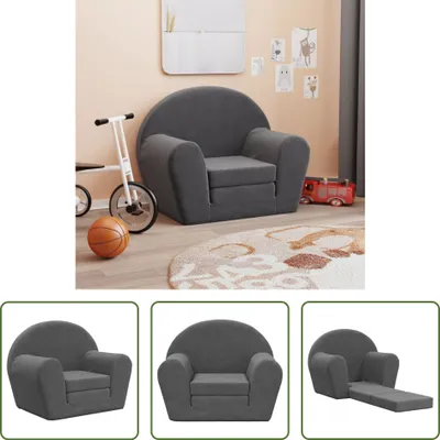 Produktbild von The Living Store Schlafsofa für Kinder Anthrazit Weich Plüsch