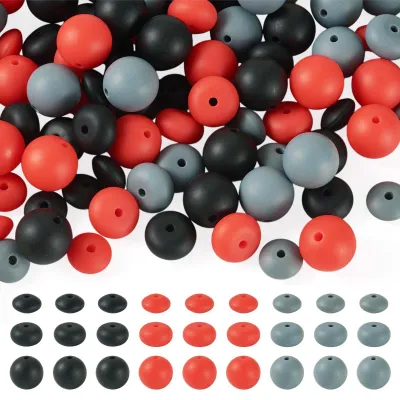 Productafbeelding van Siliconen kralen - rond en abacusvorm - voor sieraden maken en knutselwerkjes - 90 stuks