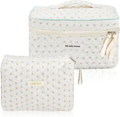 Image de Aucuu Trousse de toilette de voyage en coton Grand motif floral Femme Homme