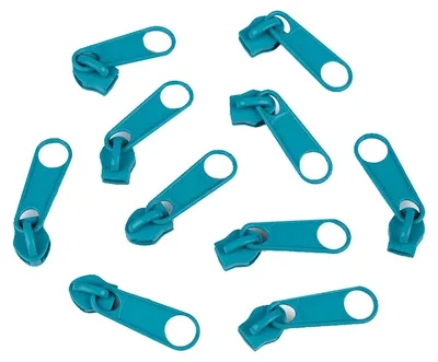 10 Reißverschluss Zipper für Endlosreißverschluss, 3mm, aquablau