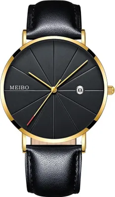 Produktbild von Elegante Thomas Uhr in Schwarz und Gold für Herren KP13894
