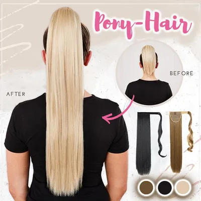 Vlasy na predĺženie, umelé vlasy, príčesok cop na gumičke, 60 cm - PonyHair