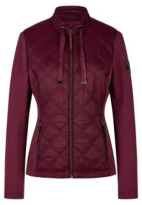 Produktbild von Rabe Damen Jacke Dunkelrot Größe 50 mit diamantförmiger Steppung und Reißverschlusstaschen