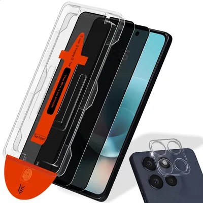 Zdjęcie produktu dla 2-pak Motorola Moto G67 Power Szkło ochronne na ekran Privacy & 1-pak ochrona obiektywu - Szkło hartowane | [Automatyczna instalacja] - Bez bąbelków