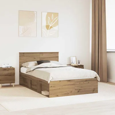 Productafbeelding van Maison Exclusive - Bedframe, handgemaakt, eikenhout, 120 x 200 cm, houtvezel