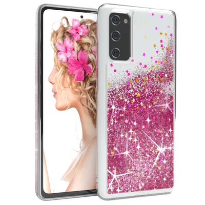 Produktbild von EAZY CASE - Glitzer Hülle kompatibel mit Samsung Galaxy S20 FE / S20 FE 5G Glitzer Schutzhülle, Soft Case, Backcover Transparent mit Motiv