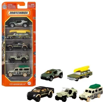 Produktbild von Matchbox 5er Pack Fahrzeuge, Zufälliges Modell, Miniatur Metall Autos, 3 Jahre und Älter