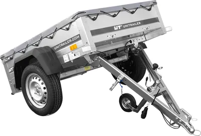A small trailer for a car, shown from a three-quarter angle against a white background.