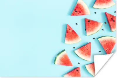 Produktbild von MuchoWow® Poster Wassermelone - Sommer - Blau 90x60 cm - Schlafzimmer
