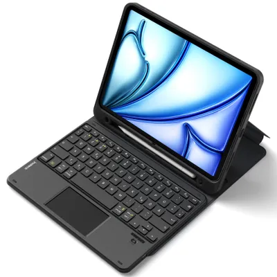 Produktbild von Inateck iPad Hülle mit Tastatur für iPad 10/11 Gen. A16 2025, Air 11 Zoll M3/M2 (2025/2024),Air 5/4, Pro 11,mit Touchpad und Stifthalter, Abnehmbar