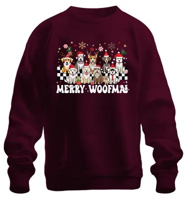 Zdjęcie produktu dla Merry Woofmas Dog Owner - Świąteczny sweter uni , bordowy, S