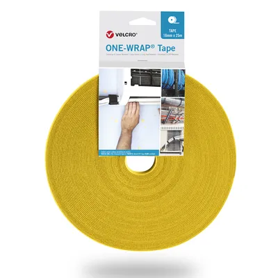 Obrázok produktu pre Velcro One Wrap Tape, Velcro cable tie, Polypropylén (PP), Žltá, 25000 mm, 10 mm, 1 kusov