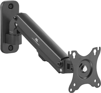 Immagine prodotto di Support da parete per monitor, adatto a schermi piatti e curvi da 17-27 pollici, con peso massimo di 7 kg. Compatibile con standard VESA 75 x 75 o 100 x 100. Supporto monitor universale, girevole