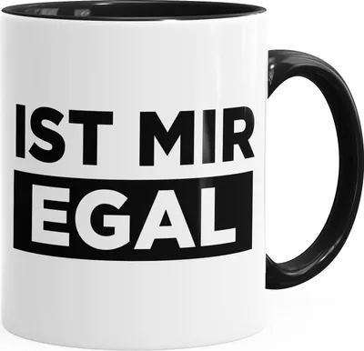 Produktbild von Kaffee-Tasse mit Spruch Ist mir Egal Spruch-Tasse mit Innenfarbe MoonWorks® schwarz unisize
