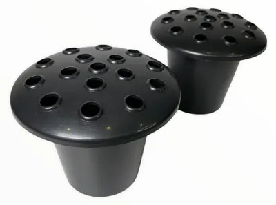 Productafbeelding van Omgoods - Set van 2 Zwarte Plastic Herinneringsgrave Vazen - Perfect voor Bloemen op het Graf