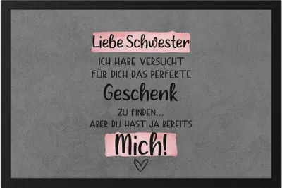Produktbild von Schwester Geschenk Fußmatte  Mit Spruch Lieblingsschwester Geschenkidee Humor Sarkasmus