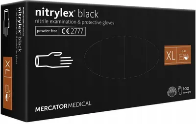 Produktbild von Nitrilhandschuhe, 100 Stück / Schwarz / Größen: 10-XL / Nitrylex Schwarz