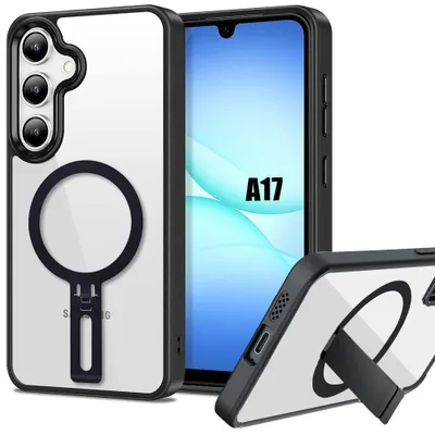 Image de Coque pour Samsung Galaxy A17 4G/5G, Protection Hybride avec Support Magnétique Argenté