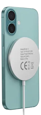 Image de Mayaxess, chargeur MagSafe magnétique 15 W pour iPhone 16 / 16 Plus / 16 Pro / 16 Pro Max / 16e, blanc