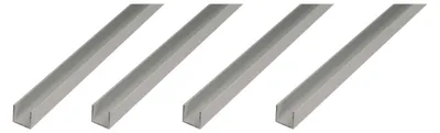 Zdjęcie produktu dla Alberts 4 x profil U, aluminium, 8 x 15 x 8 x 1,5 mm, długość 2 m, anodowane na srebrno