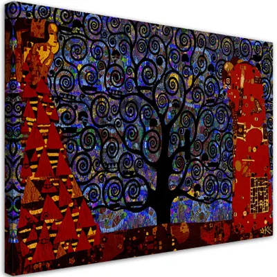 Obrázek produktu pro Obraz na plátně Gustav Klimt Strom života abstraktní 120x80 Feeby Barevný obraz na zeď připravený k zavěšení