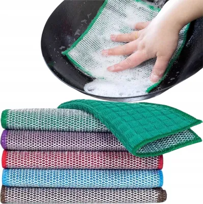 Produktbild von Set mit 24 Universellen Küchentüchern – Beidseitig verwendbar, kratzfrei – zum Spülen von Geschirr, Töpfen, Arbeitsplatten & Oberflächen