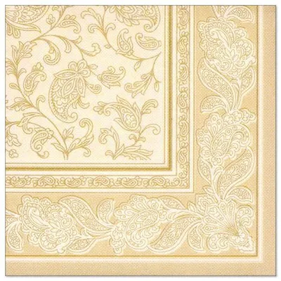 Produktbild von Papstar Servietten "ROYAL Collection" 1/4-Falz 40 cm x 40 cm champagner "Ornaments", 8 x 20 Stück