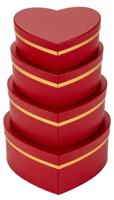 Image de Lot de 4 boîtes-cadeaux en forme de cœur, boîtes de rangement avec couvercle, boîtes-cadeaux en carton, boîtes à fleurs, boîtes de rangement, coffrets à bijoux, boîtes-cadeaux