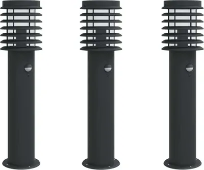 Produktbild von vidaXL Wegeleuchten mit Bewegungsmelder 3 Stk. Schwarz 60 cm Edelstahl