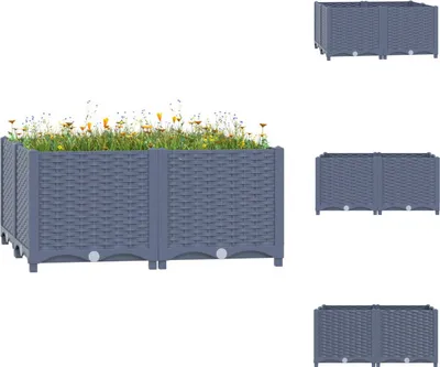 Immagine prodotto di vidaXL Letto rialzato 80x80x38 cm in polipropilene - Vasi da fiori e fioriere