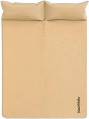 Produktbild von Naturehike Paar aufblasbare Matte mit Kissen | Rechteckige Form | Schaumstoffeinlage + aufblasbares Kissen | Verbindbare Patente für Paarung | Wärmewiderstand R = 3 | 190T PVC Spray Material | Unisex-Erwachsene | Naturgelb