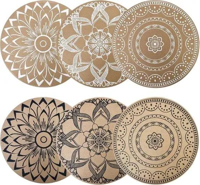 Image de Plaques rondes en PVC tissé pour 6 tables