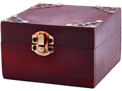 Schmuckkästchen aus Holz, Vintage-Stil, 12x12x7,5 cm