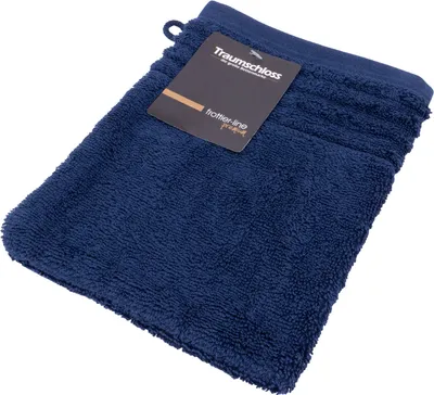 Produktbild von Traumschloss Frottier-Line Premium Waschhandschuh 16 x 21 cm dunkelblau 100% ägäische Baumwolle mit 600g/m²