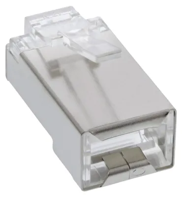 Produktbild von InLine Modularstecker 8P8C RJ45 z. Crimpen auf Rundkabel, geschirmt, 100er Pack, RJ-45, Transparent, 243 g, 140 mm, 125 mm, 45 mm