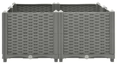 Image de Bordure de jardin surélevée en polypropylène, dimensions 80 x 80 x 38 cm