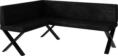 Produktbild von MEBLINI Eckbank für Esszimmer - Küchenbank - Essecke - Sitzecke Küche - TONI - X-Beine 128x168x87cm Links - Graphit Samt