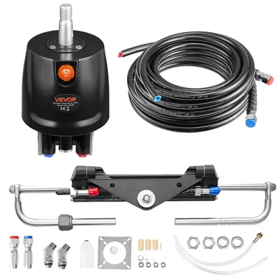 Produktbild von VEVOR Hydraulisches Lenksystem, 70 kW (90 PS), Marineboot Hydraulisches Lenksystem, mit 6,9 MPa/1000 psi Steuerpumpe, Zwei-Wege-Sperrzylinder und 7,32 m hochfesten Schläuchen, für Einzelstation, Einmotorbetrieb, 110 kW-b, 7.32 m-a