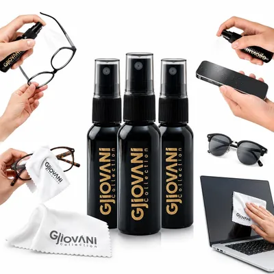 Immagine prodotto di Set di 3 spray per la pulizia del vetro con panni in microfibra