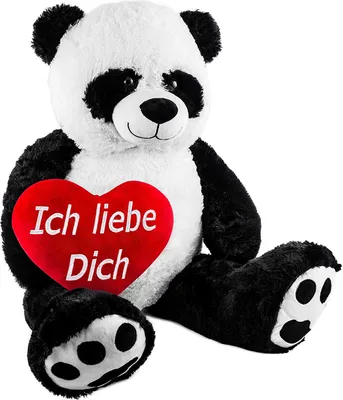 Image de BRUBAKER XXL Panda 100 cm avec un cœur Je t'aime peluche
