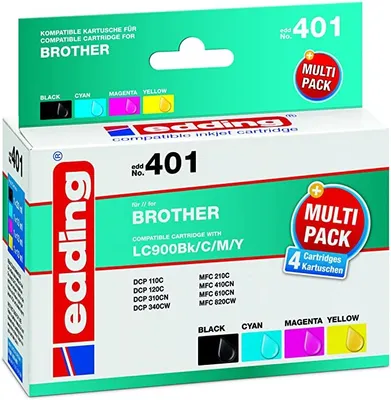Obrázok produktu pre Edding EDD-401, Čierna, Azúrová, Purpurová, Žltá, 23 ml, 13 ml, 4 kusov, Viacnásobné balenie