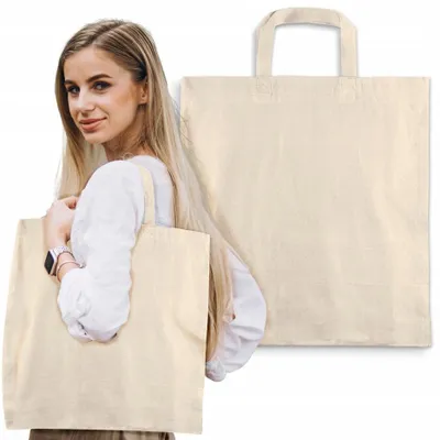 Produktbild von Allbag Baumwolltasche 38x42 cm Ecru Einkaufstasche Kurzgriff