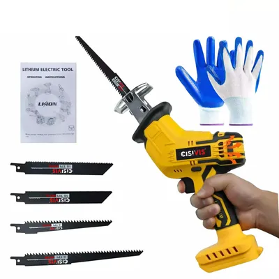 Produktbild von Akku-Reciprosäge für DeWalt 20V – kabellose Säbelsäge mit 4 Sägeblättern für Holz, Metall, PVC und Knochen