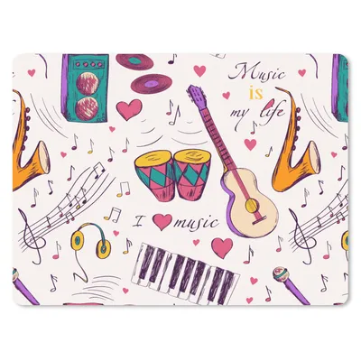 Produktbild von MuchoWow® Mauspad Mousepad Musik - Instrumente - Zitate 40x30 cm - Mousepads - Maus Mat - Pad - Mausunterlage - Anti Rutsch