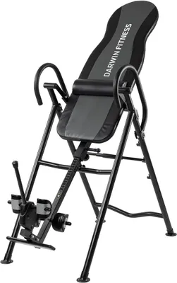 Produktbild von Fitness Inversionstisch | Traktionsbank | Schwerkrafttrainer – Klappbar, bis 198 cm & 136 kg, 3 Neigungswinkel, inkl. Massagerückenpolster – Rückentrainer für Zuhause