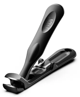 Zdjęcie produktu dla Obcinacz do paznokci, przeznaczony do grubych paznokci, o zwiększonych wymiarach, z pojemnikiem na obcięte fragmenty, ergonomiczny uchwyt, stal nierdzewna, kolor czarny