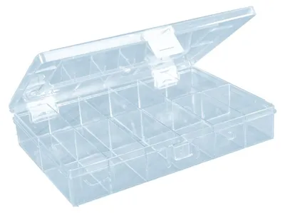 Image de Boîte d'assortiment PS, 12 compartiments, transparent