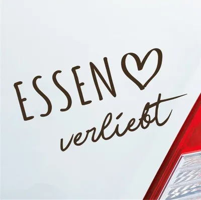 Produktbild von Auto Aufkleber Essen verliebt Herz Stadt Heimat Liebe Car 19x10 cm Braun Sticker Heckscheibenaufkleber