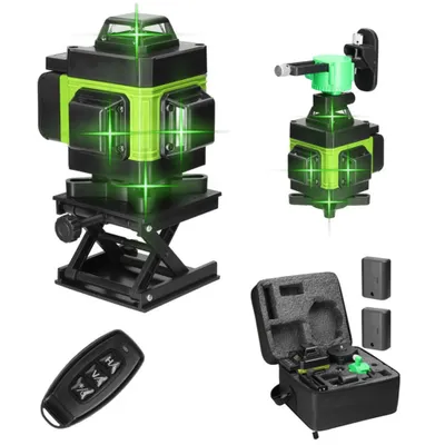 Produktbild von HDeye 16-Linien-Lasernivellier, 360° selbstnivellierend mit Fernbedienung, Controller, 2 Batterien, Sockel, grünes Licht
