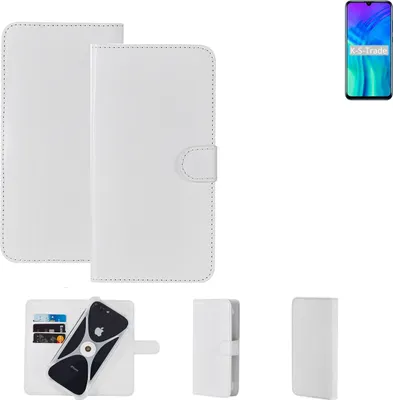 Produktbild von K-S-Trade Handy Hülle Schutz Hülle kompatibel mit Huawei Honor 20 Cover Case Bookstyle Bumper weiß 1x